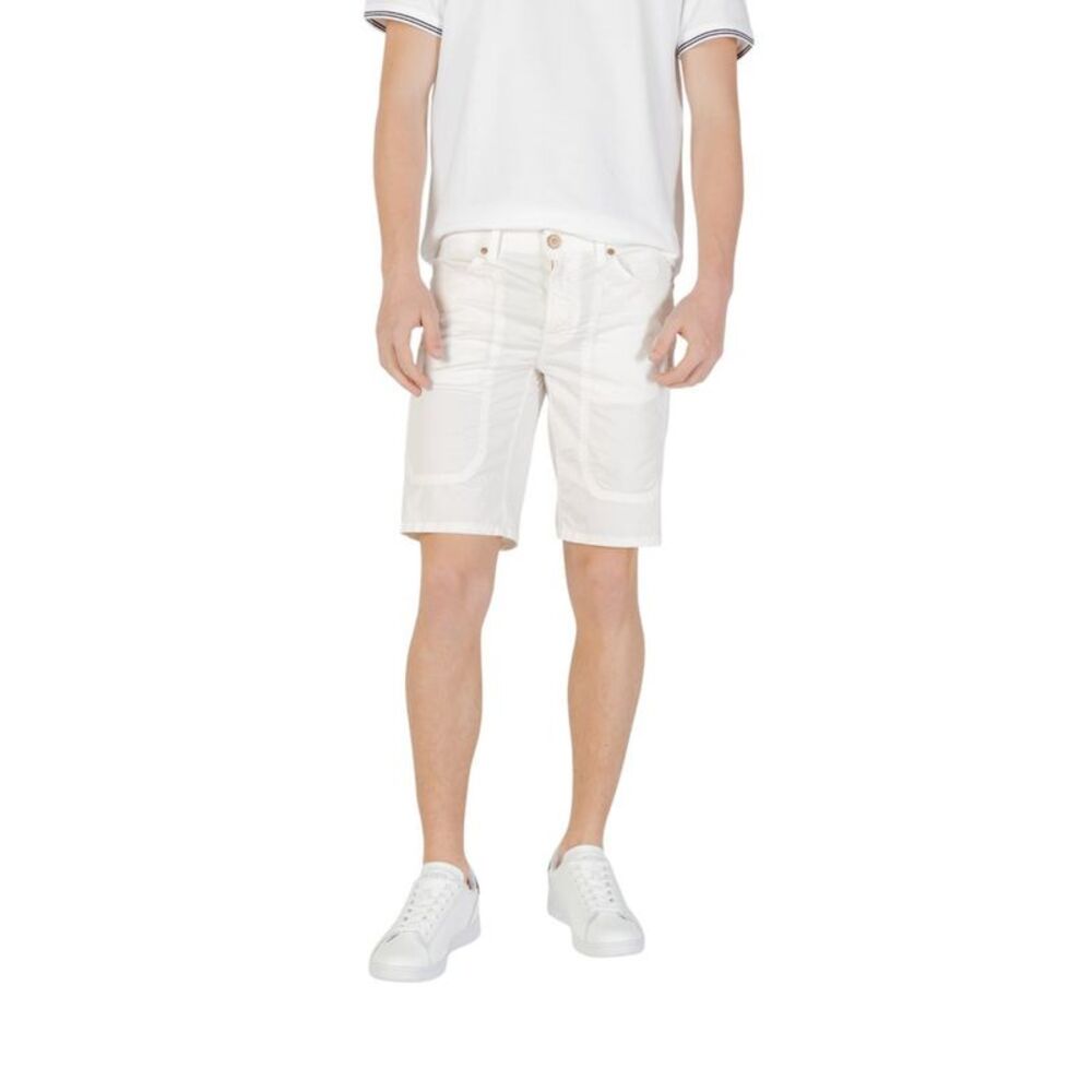 Jeckerson White Cotton Bermuda Men's Shorts